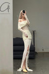 SWAYING/KNIT Water Soluble Wool Lapel SW22AW1T14 White PS50